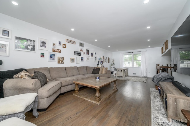 18 Chipper Dr, South Brunswick, NJ 08824 - living area featuring wood finished floors and recessed lighting