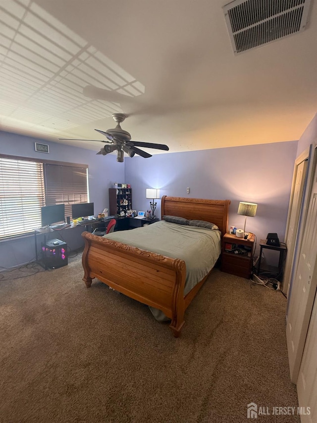 54 Magellan Way, Franklin Twsp, NJ 08823 - bedroom with carpet, an office area, and ceiling fan