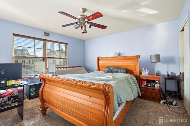 54 Magellan Way, Franklin Twsp, NJ 08823 - carpeted bedroom featuring a ceiling fan