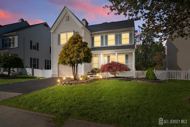 54 Magellan Way, Franklin Twsp, NJ 08823 - traditional-style house featuring an attached garage, driveway, and a chimney