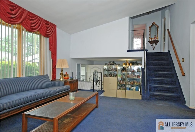 14 Albert Dr, Old Bridge, NJ 08857 - carpeted living room featuring stairs
