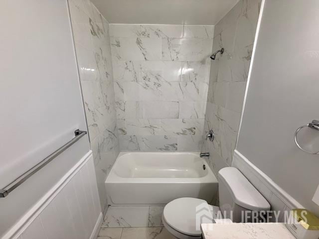 3605 Riddle Ct, Bridgewater, NJ 08807 - full bathroom featuring marble look tiles and bathtub / shower combination