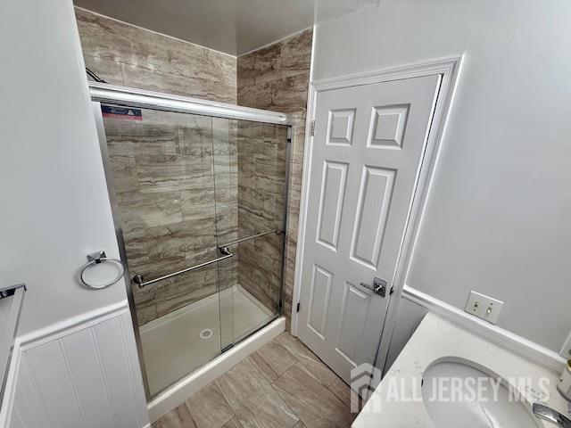 3605 Riddle Ct, Bridgewater, NJ 08807 - full bathroom featuring a shower stall and vanity