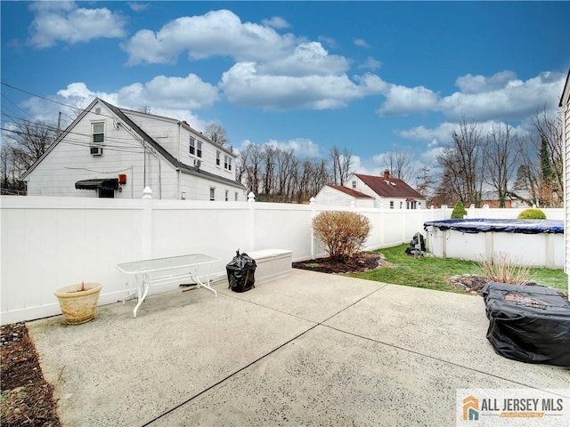 view of patio with a fenced in pool and a fenced backyard