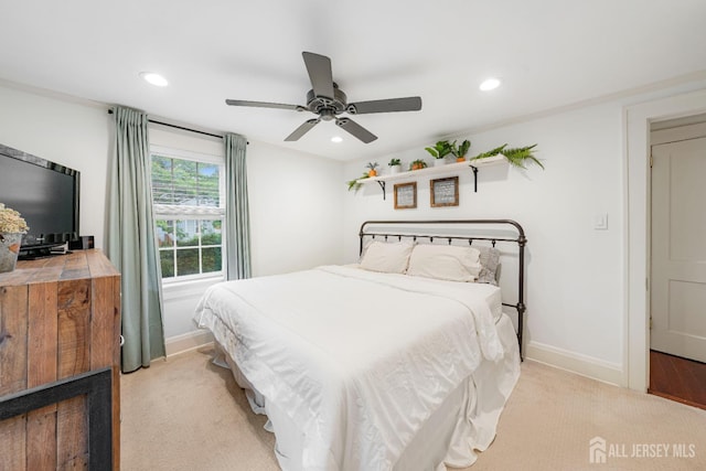 328 John St, Bound Brook, NJ 08805 - carpeted bedroom with recessed lighting and ceiling fan