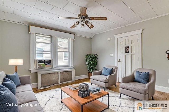 31 Lehigh Ave, Edison, NJ 08837 - living area with a ceiling fan and ornamental molding