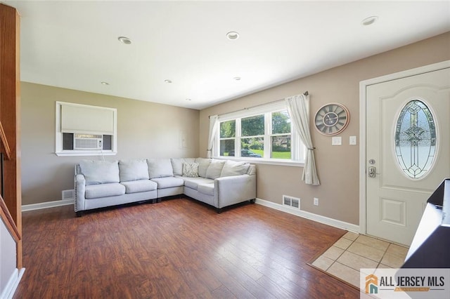 63 W Iselin Pkwy, Iselin, NJ 08830 - living area with cooling unit and wood finished floors