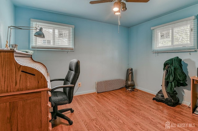 14 Bradford Rd, East Brunswick, NJ 08816 - office space with plenty of natural light, a ceiling fan, wood finished floors, and baseboards