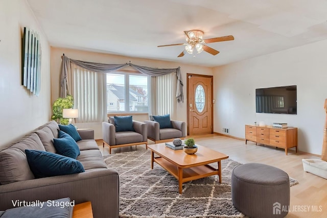 14 Bradford Rd, East Brunswick, NJ 08816 - living area with wood finished floors and a ceiling fan