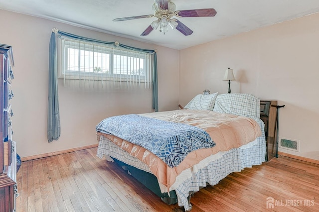 14 Bradford Rd, East Brunswick, NJ 08816 - bedroom featuring hardwood / wood-style floors, baseboards, and a ceiling fan
