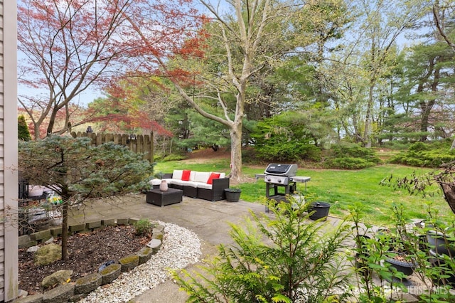 265 Plum Dr, Marlboro, NJ 07746 - view of yard with outdoor lounge area and a patio area