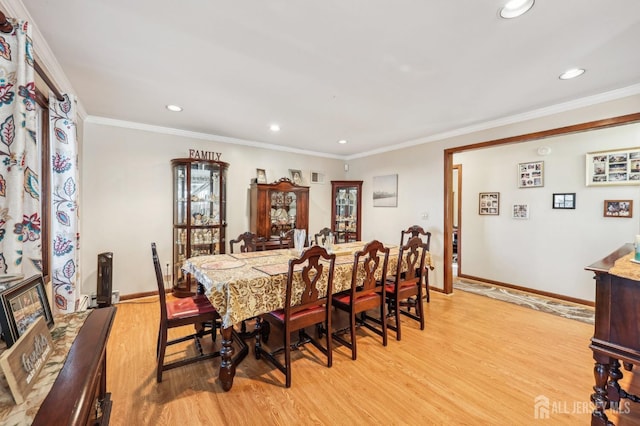 6 Claremont Ave, Colonia, NJ 07067 - dining room with light wood finished floors, recessed lighting, baseboards, and ornamental molding
