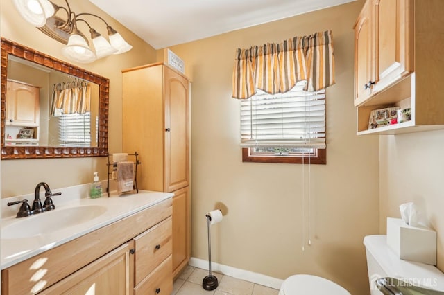 6 Claremont Ave, Colonia, NJ 07067 - bathroom with toilet, tile patterned flooring, vanity, and baseboards