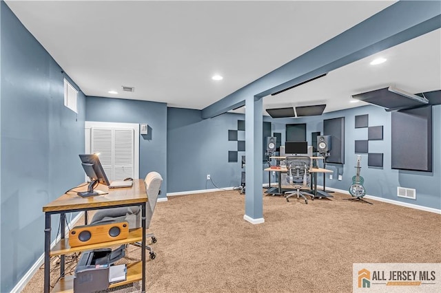 2507 Balmoral Ct, Hillsborough, NJ 08844 - exercise area featuring carpet and recessed lighting