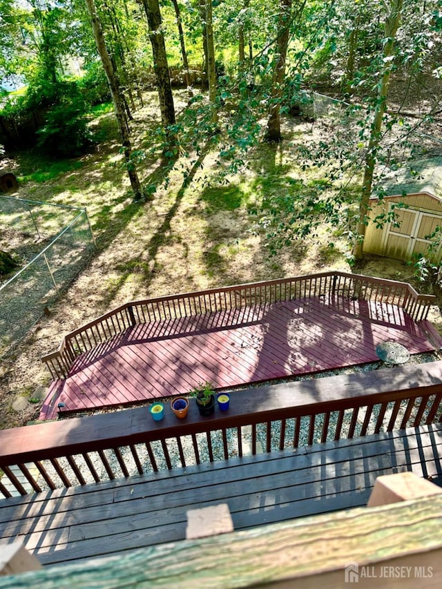 view of wooden deck