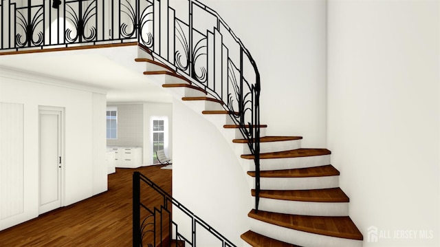 1955 Old Amwell Rd, Franklin Twsp, NJ 08873 - staircase with wood finished floors