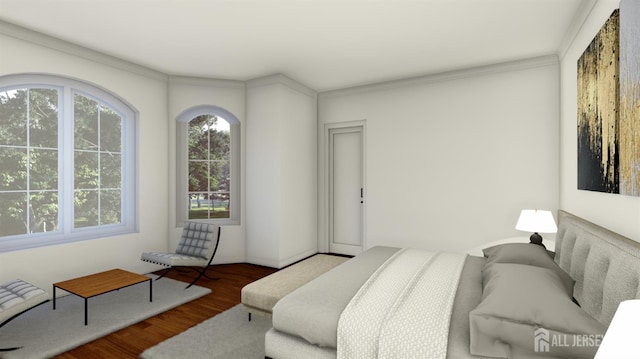 1955 Old Amwell Rd, Franklin Twsp, NJ 08873 - bedroom featuring wood finished floors and ornamental molding