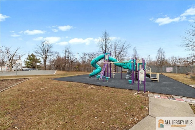 community play area featuring fence