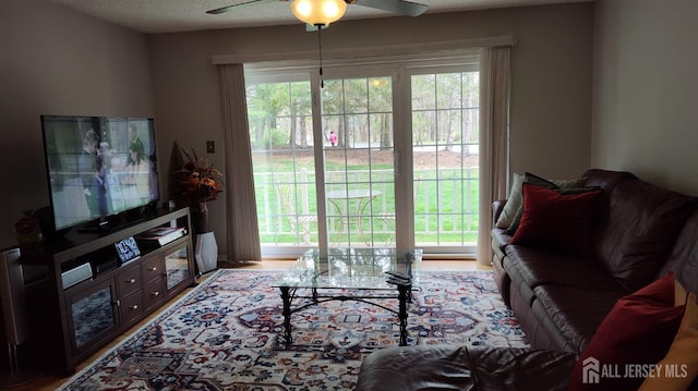 90 Clay St, North Brunswick, NJ 08902 - living area with ceiling fan and healthy amount of natural light