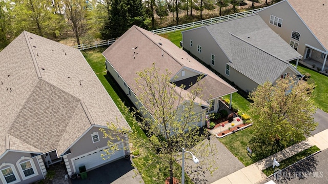 aerial view with a residential view