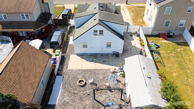 drone / aerial view with a residential view