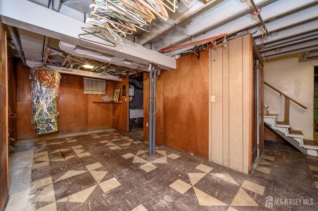 958 Apgar Ter, Rahway, NJ 07065 - unfinished basement featuring tile patterned floors and stairway