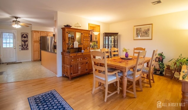 11 Drexel Ter, Monroe, NJ 08831 - dining room featuring light wood-style flooring, ceiling fan, and baseboards
