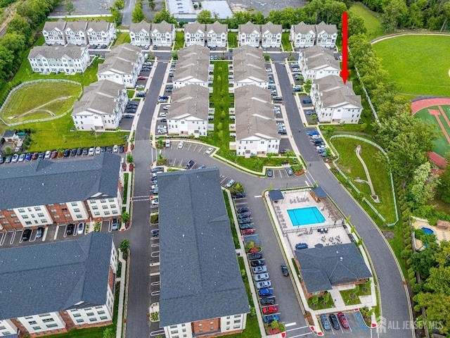 224 Park Ln, Dunellen, NJ 08812 - aerial view of residential area with a pool