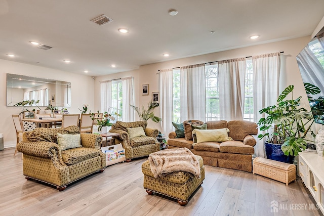 224 Park Ln, Dunellen, NJ 08812 - living area with healthy amount of natural light, light wood-style flooring, and recessed lighting