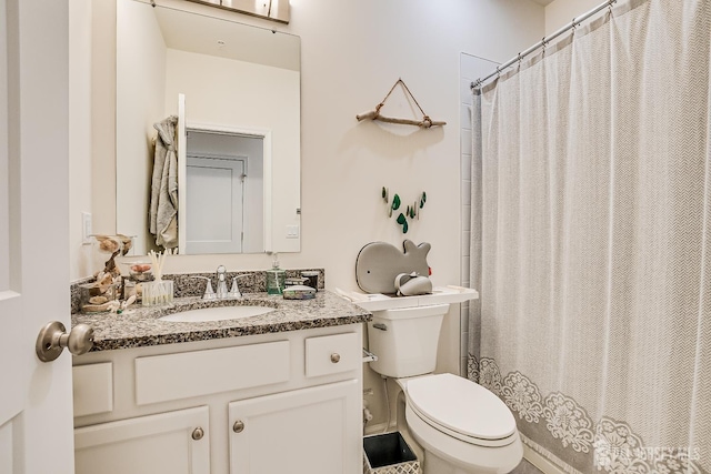 224 Park Ln, Dunellen, NJ 08812 - full bath with vanity, toilet, and a shower with shower curtain