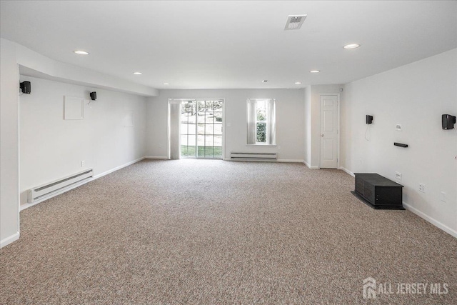 24 Hanna Ln, Old Bridge, NJ 08879 - carpeted spare room featuring a baseboard radiator and recessed lighting
