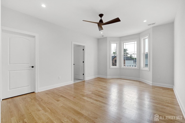 9 Links Dr, Edison, NJ 08820 - empty room featuring a ceiling fan, light wood finished floors, and recessed lighting