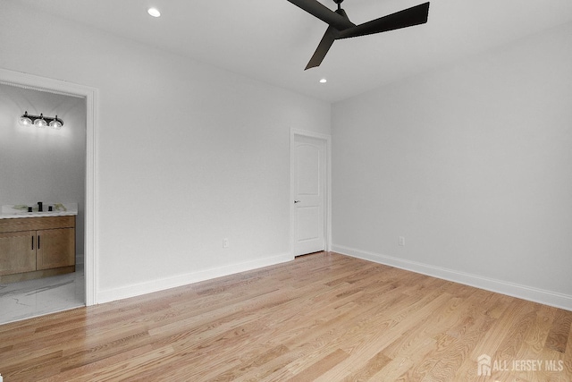 9 Links Dr, Edison, NJ 08820 - spare room with a ceiling fan, light wood-style floors, and recessed lighting