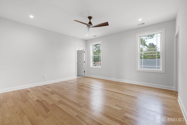 9 Links Dr, Edison, NJ 08820 - spare room with light wood-style flooring, recessed lighting, and ceiling fan