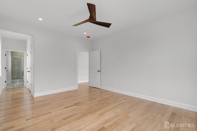 9 Links Dr, Edison, NJ 08820 - empty room featuring a ceiling fan, recessed lighting, and light wood-style flooring