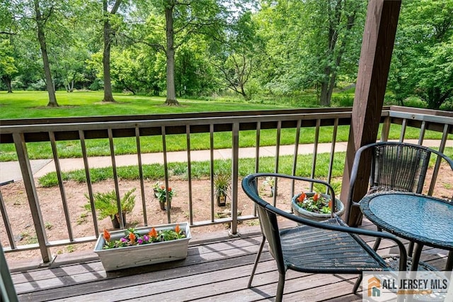 530 Andria Ave Unit 295, Hillsborough, NJ 08844 - wooden deck featuring view of wooded area