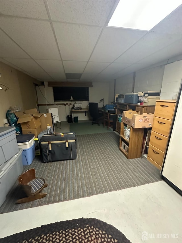 140 Bunker Hill Rd, Franklin Twsp, NJ 08540 - finished basement with carpet floors and a paneled ceiling