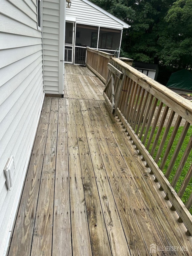 140 Bunker Hill Rd, Franklin Twsp, NJ 08540 - wooden terrace with a sunroom