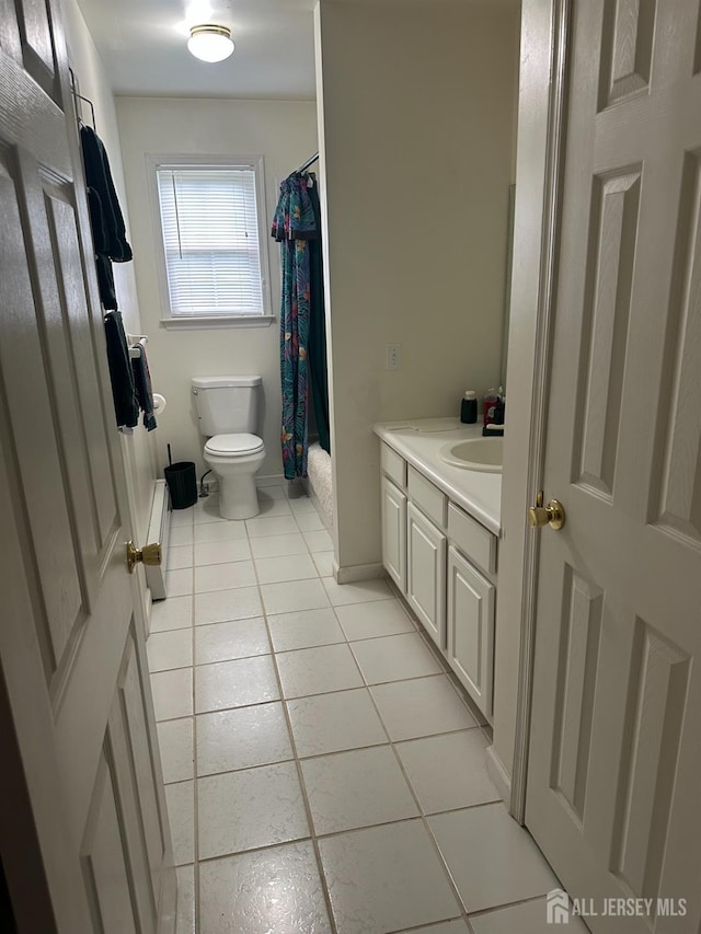 140 Bunker Hill Rd, Franklin Twsp, NJ 08540 - bathroom with tile patterned floors, vanity, and shower / bathtub combination with curtain