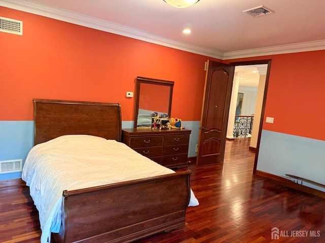 34 Line Rd, Holmdel, NJ 07733 - bedroom with dark wood-type flooring and crown molding