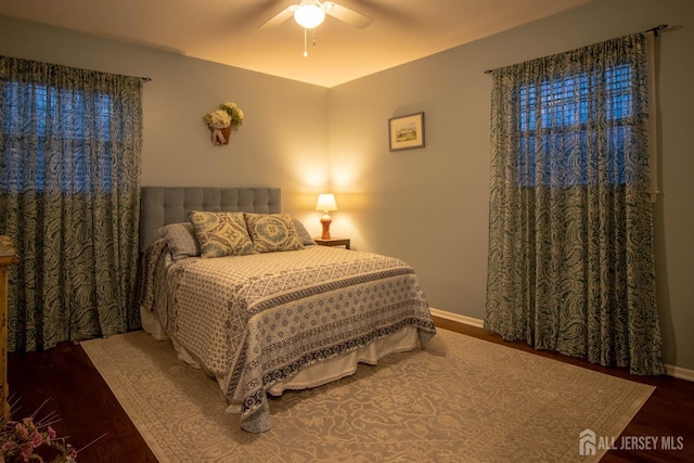 20 Wedgewood Ct, East Brunswick, NJ 08816 - bedroom with baseboards, ceiling fan, and wood finished floors