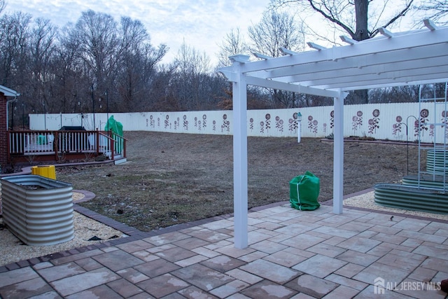 20 Wedgewood Ct, East Brunswick, NJ 08816 - view of patio / terrace featuring a fenced backyard and a pergola