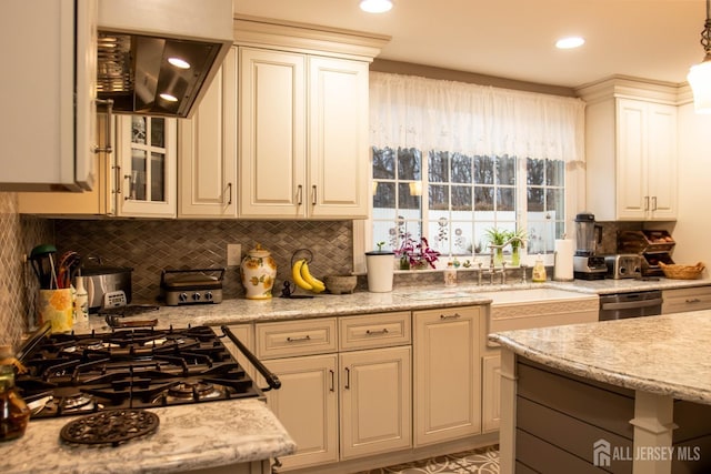 20 Wedgewood Ct, East Brunswick, NJ 08816 - kitchen with decorative backsplash, glass insert cabinets, extractor fan, and dishwasher