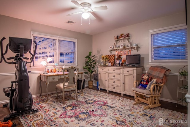 20 Wedgewood Ct, East Brunswick, NJ 08816 - office with ceiling fan and baseboards