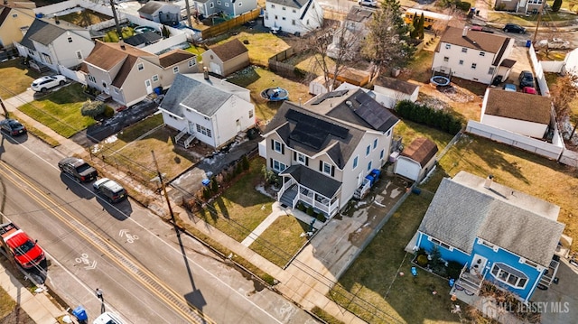 bird's eye view with a residential view