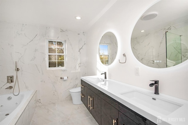 full bath featuring a healthy amount of sunlight, a sink, and toilet