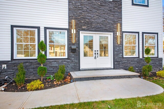 doorway to property with french doors