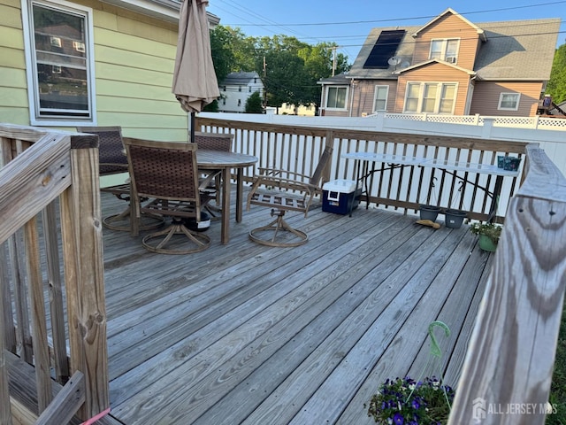 3350 E Washington Rd, Parlin, NJ 08859 - wooden deck with outdoor dining area