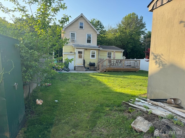 3350 E Washington Rd, Parlin, NJ 08859 - rear view of house featuring a deck and entry steps