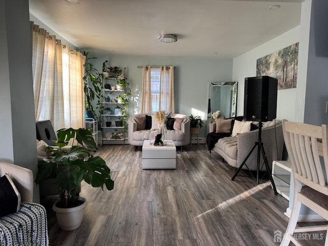 3350 E Washington Rd, Parlin, NJ 08859 - living room featuring wood finished floors and baseboard heating